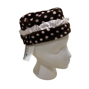 Giggle Moon Baby Girl's Size 18-24 Months Plush Hat Polka Dot Ruffled Satin